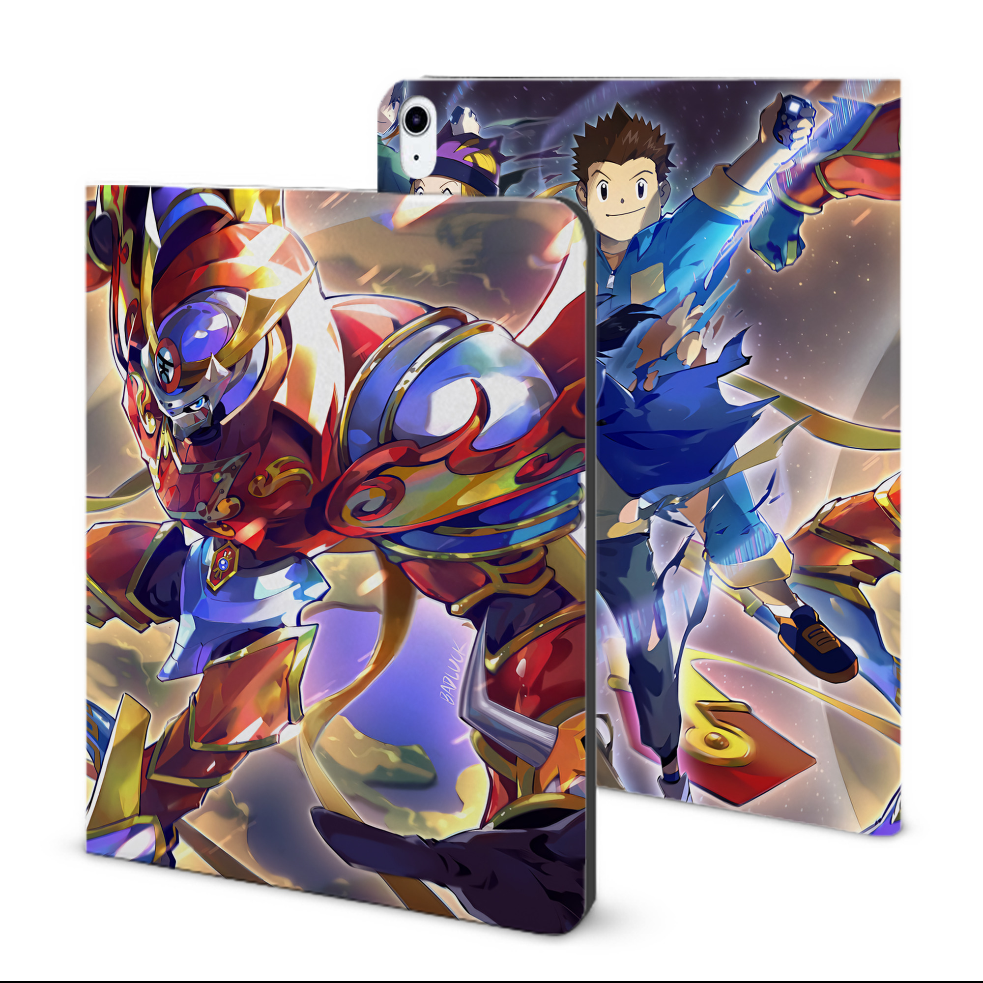 （画像用） Digimon デジタルモンスター/デジモン IPad ケース ブック型 PUレザー TPU 耐衝撃 軽量 薄型 ペン収納なし 全面保護 IPad 各モデル対応